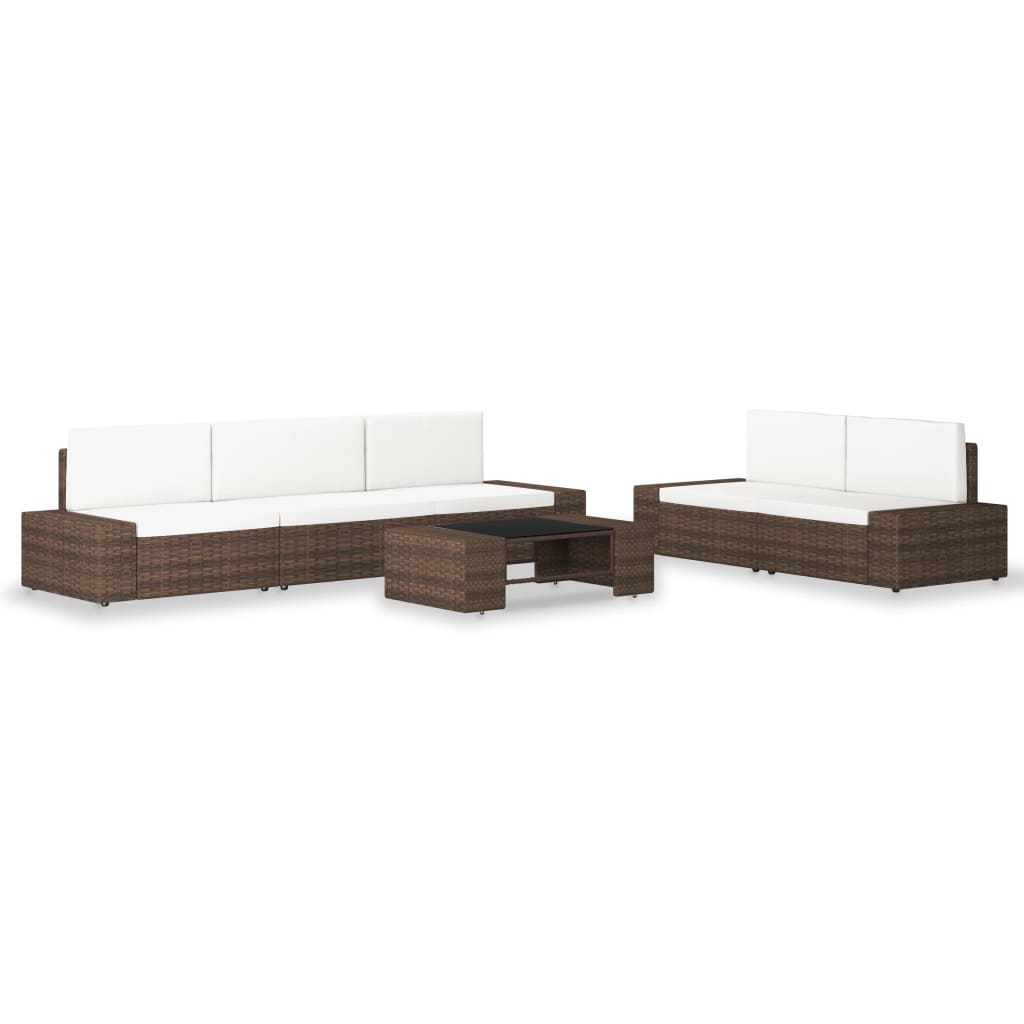 Set Mobilier De Grădină, 6 Piese, , Poliratan