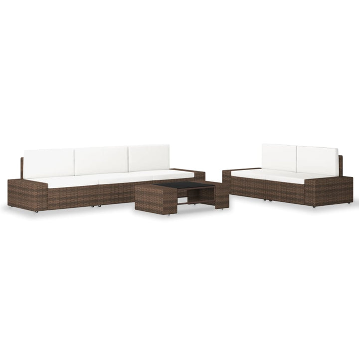 Set Mobilier De Grădină, 6 Piese, , Poliratan