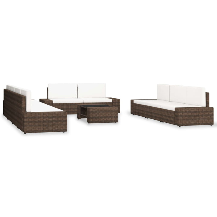 Set Mobilier De Grădină, 10 Piese, , Poliratan