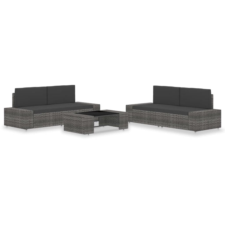 Set Mobilier De Grădină, 5 Piese, , Poliratan