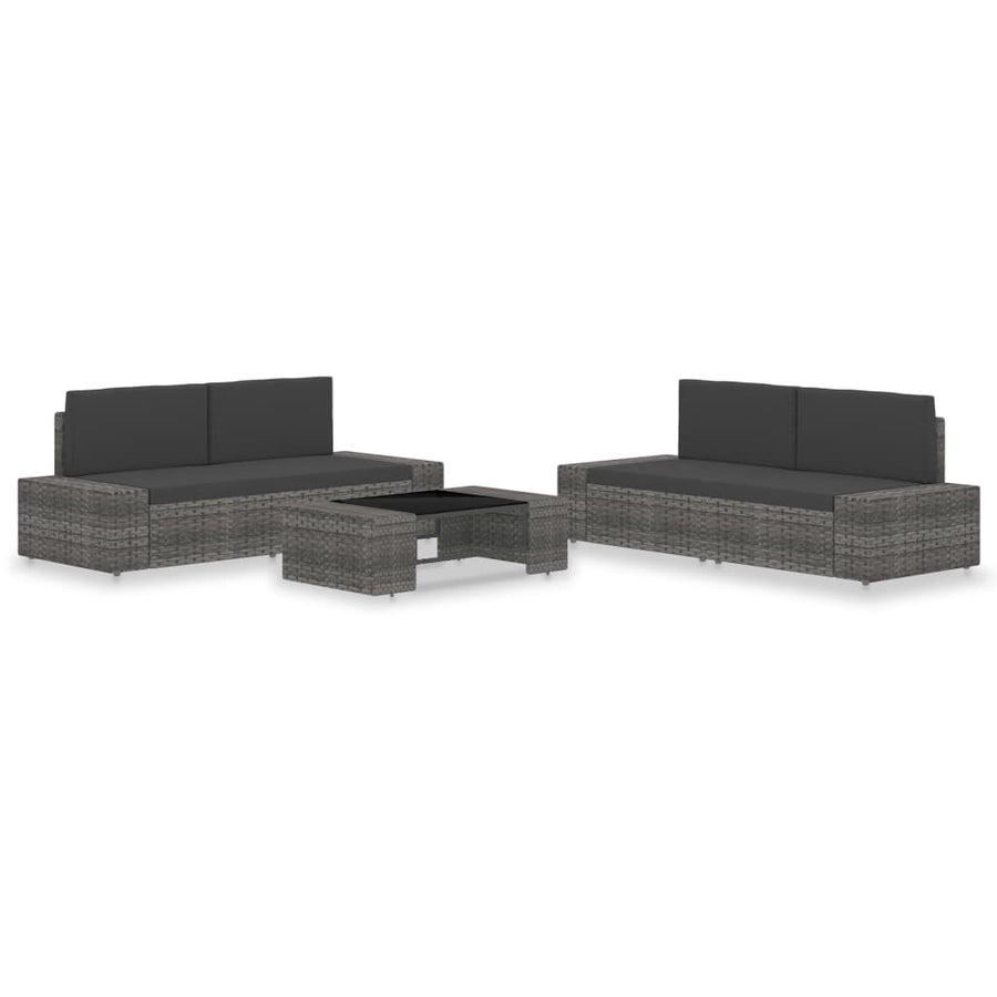 Set Mobilier De Grădină, 5 Piese, , Poliratan