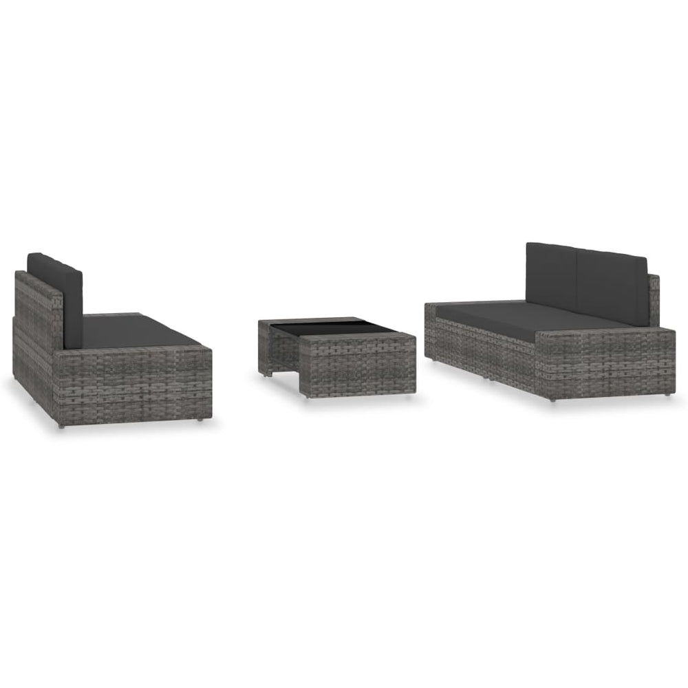 Set Mobilier De Grădină, 5 Piese, , Poliratan