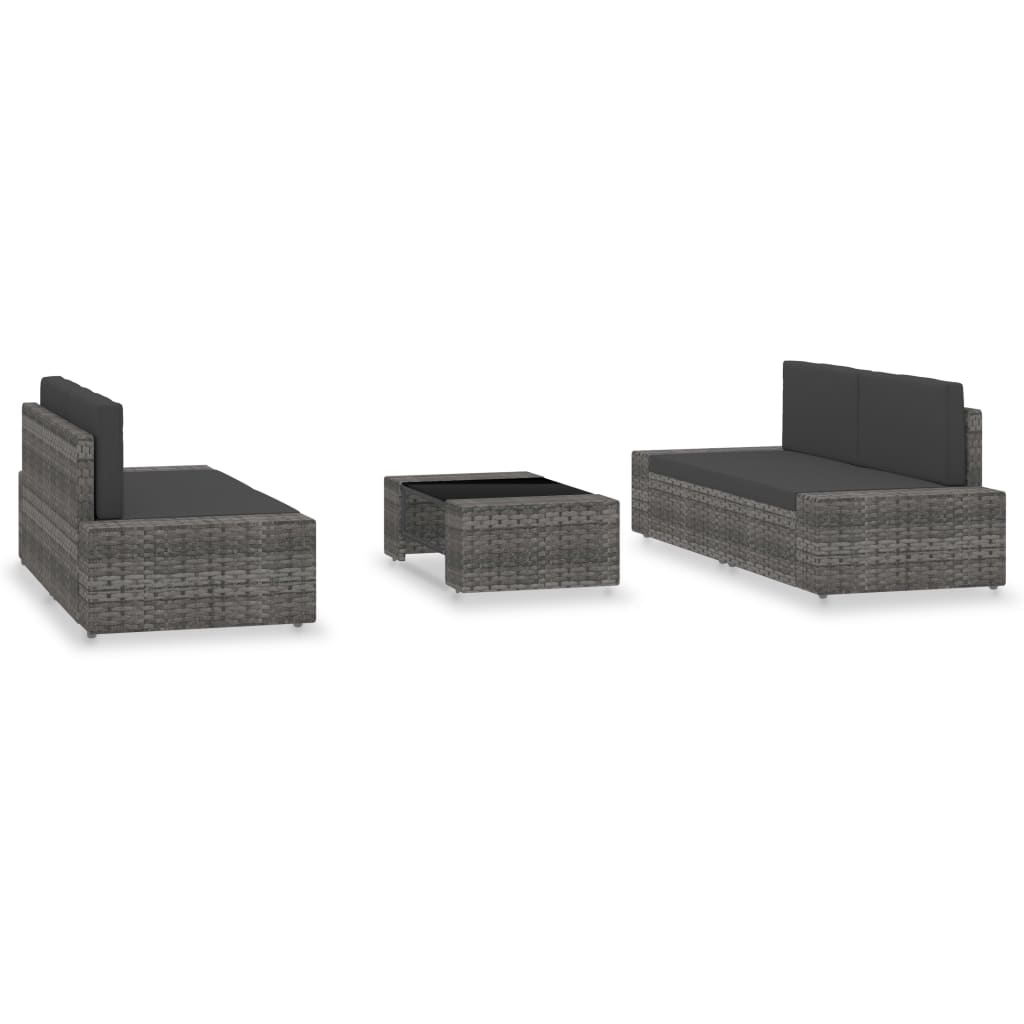 Set Mobilier De Grădină, 5 Piese, , Poliratan