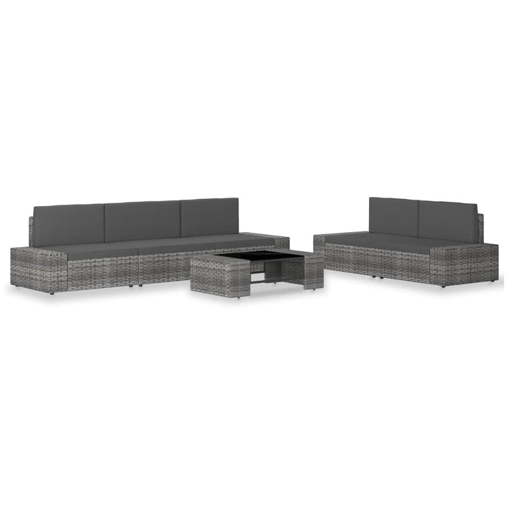 Set Mobilier De Grădină, 6 Piese, , Poliratan