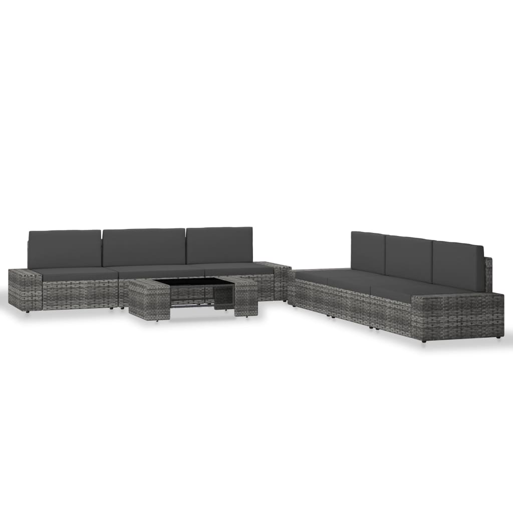 Set Mobilier De Grădină, 7 Piese, , Poliratan