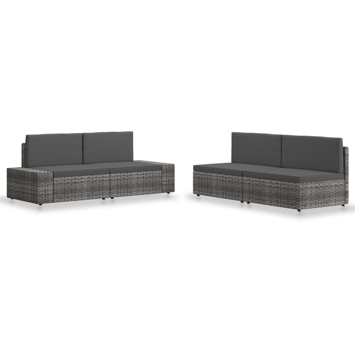 Set Mobilier De Grădină, 4 Piese, , Poliratan