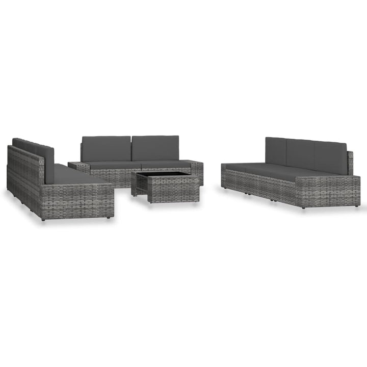 Set Mobilier De Grădină, 10 Piese, , Poliratan