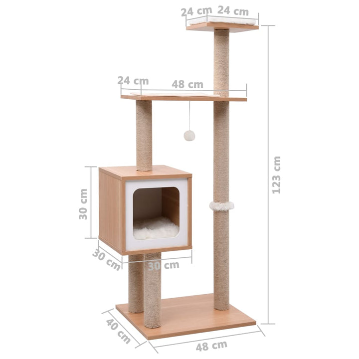 Ansamblu Pentru Pisici, Covoraș Din Funie De Sisal, 123 Cm