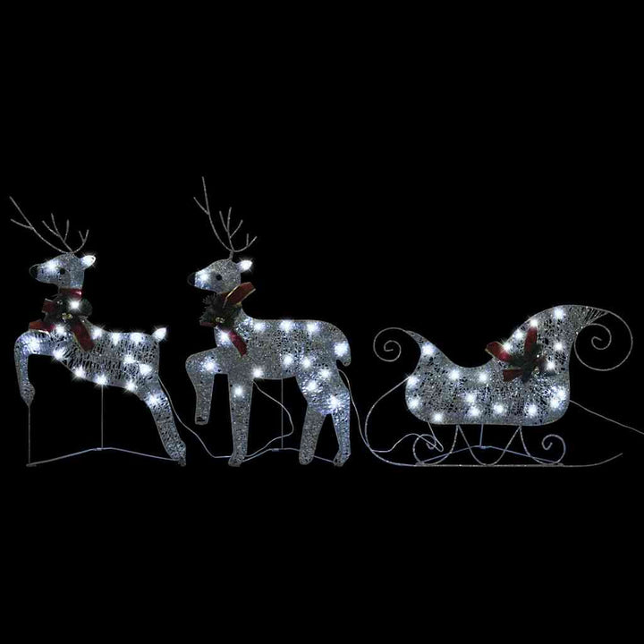 Decor De Crăciun Cu Reni Și Sanie, 60 Led-Uri Exterior