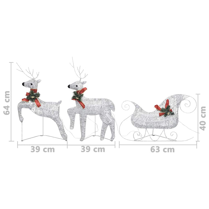 Decor De Crăciun Cu Reni Și Sanie, 60 Led-Uri Exterior