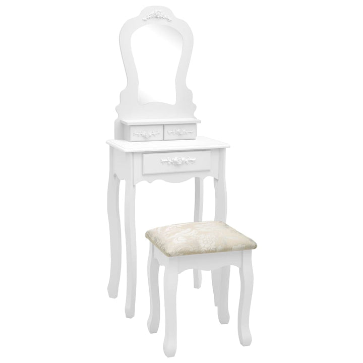 Set Masă De Toaletă Cu Taburet 50X59X136 Cm Paulownia