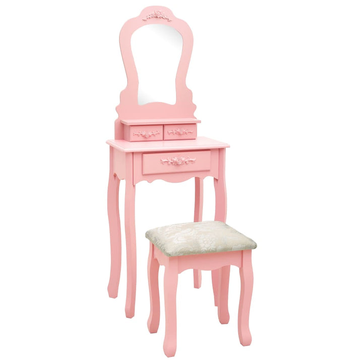 Set Masă De Toaletă Cu Taburet 50X59X136 Cm Paulownia