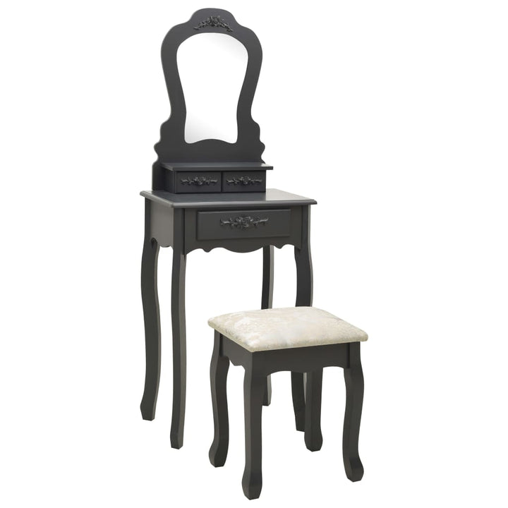 Set Masă De Toaletă Cu Taburet 50X59X136 Cm Paulownia