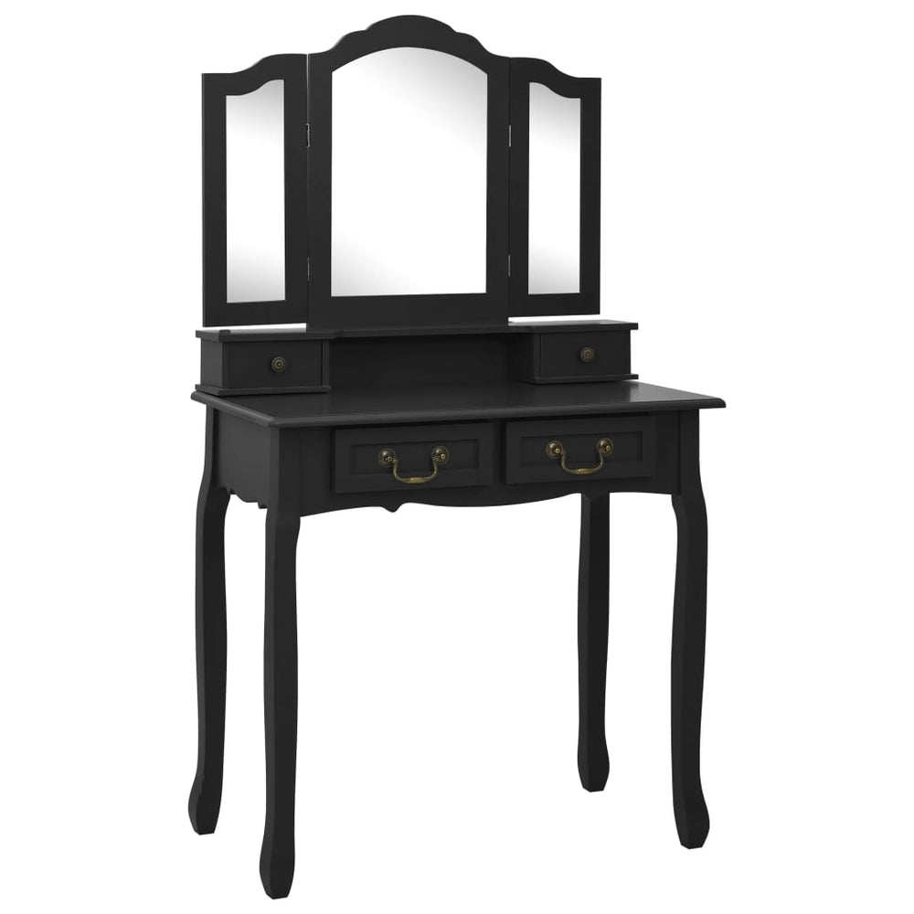 Set Masă Toaletă Cu Taburet 80X69X141 Cm Lemn Paulownia