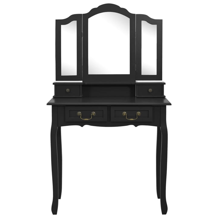 Set Masă Toaletă Cu Taburet 80X69X141 Cm Lemn Paulownia