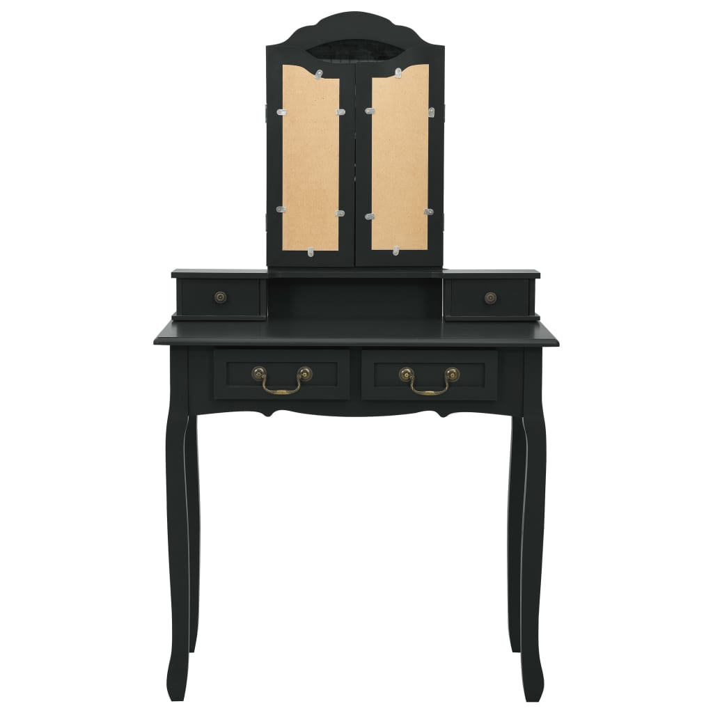 Set Masă Toaletă Cu Taburet 80X69X141 Cm Lemn Paulownia