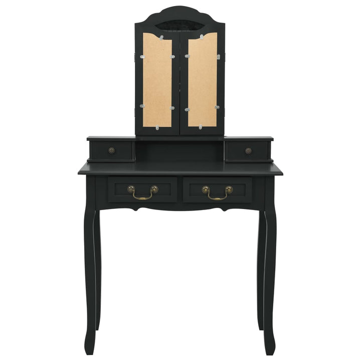 Set Masă Toaletă Cu Taburet 80X69X141 Cm Lemn Paulownia