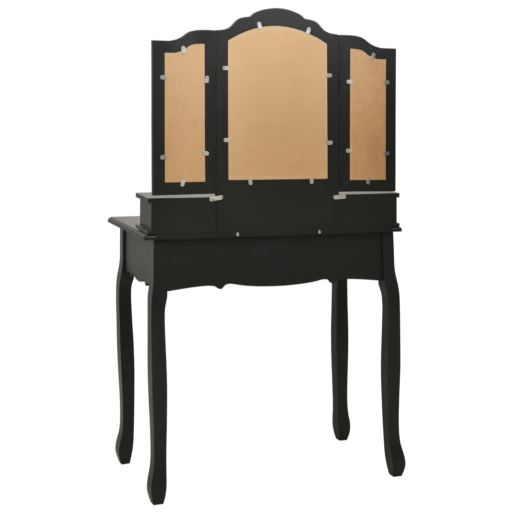 Set Masă Toaletă Cu Taburet 80X69X141 Cm Lemn Paulownia