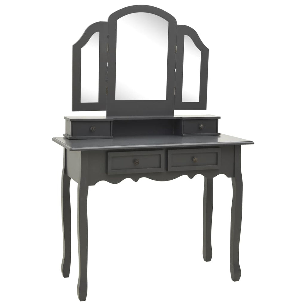 Set Masă De Toaletă Cu Taburet 100X40X146 Cm Lemn Paulownia