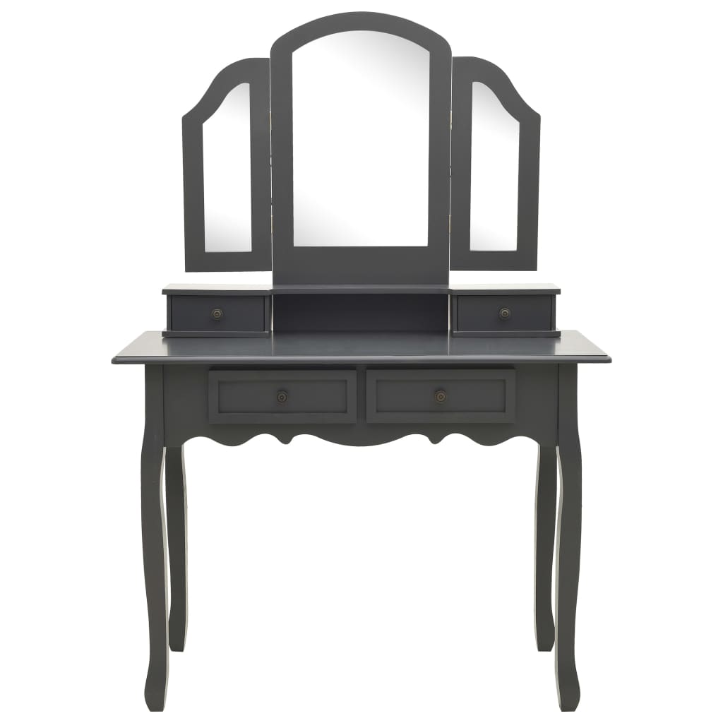Set Masă De Toaletă Cu Taburet 100X40X146 Cm Lemn Paulownia