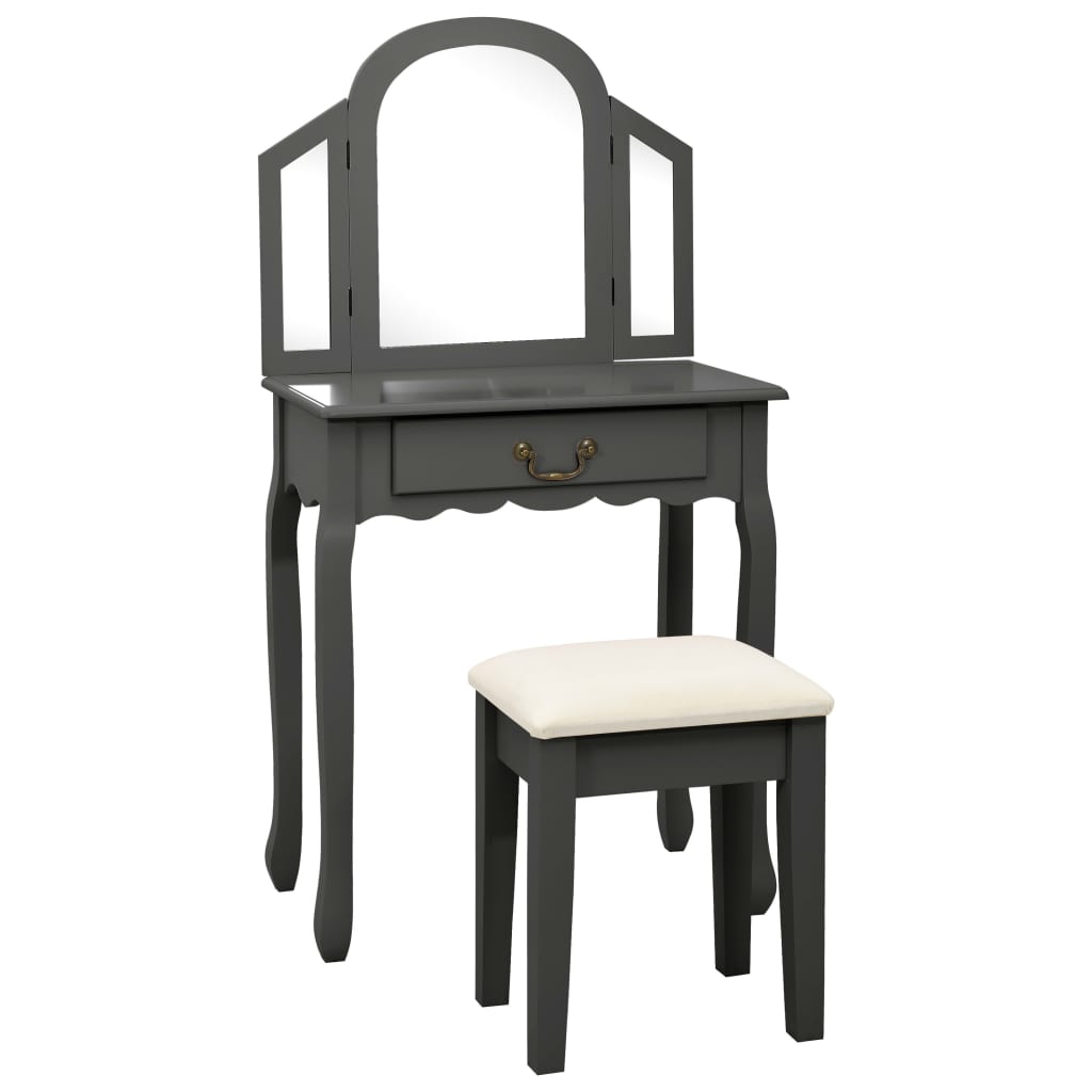 Masă Toaletă Cu Taburet, , 65X36X128 Cm, Lemn Paulownia, Mdf