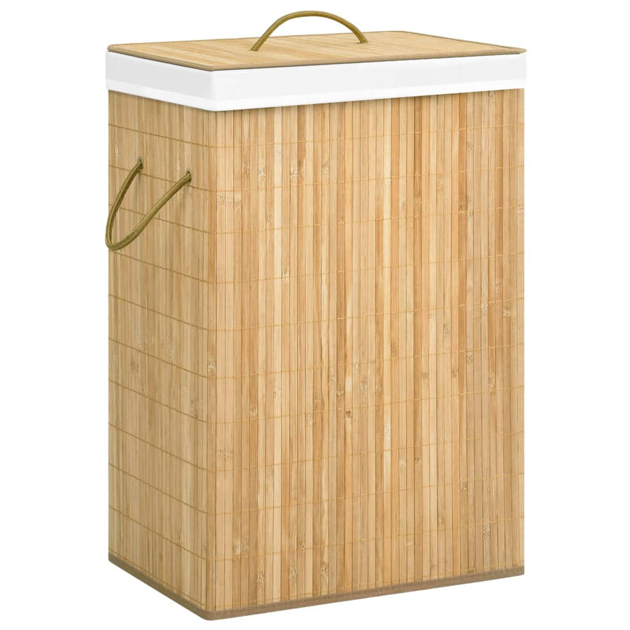 Coș De Rufe Din Bambus Cu 2 Secțiuni, 72 L