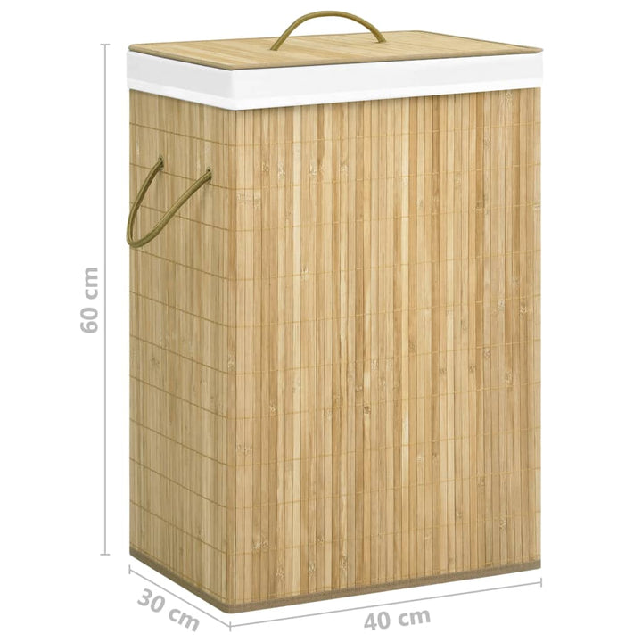 Coș De Rufe Din Bambus Cu 2 Secțiuni, 72 L