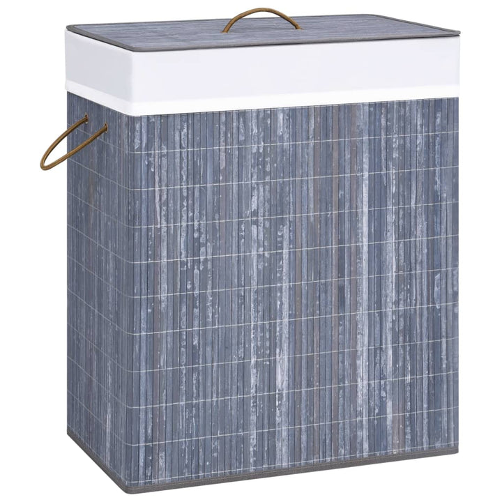 Coș De Rufe Din Bambus Cu 2 Secțiuni, 72 L