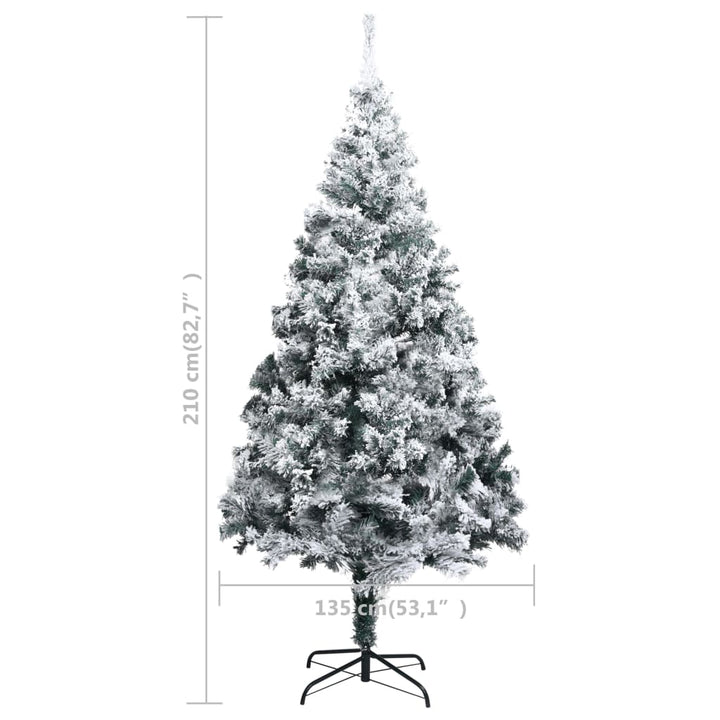 Pom De Crăciun Artificial Cu Zăpadă, Verde, 210 Cm, Pvc