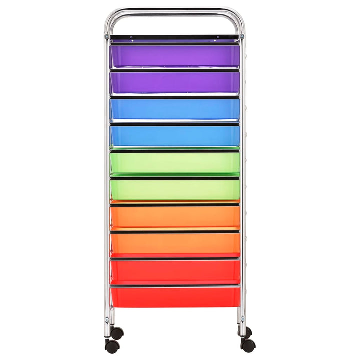 Cărucior De Depozitare Mobil Cu 10 Sertare, Multicolor, Plastic
