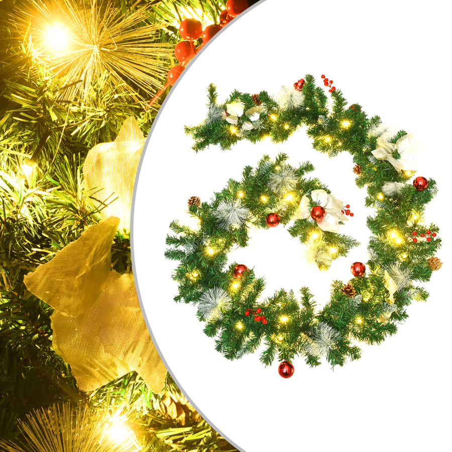 Ghirlandă De Crăciun Cu Lumini Led, Verde, 2,7 M, Pvc