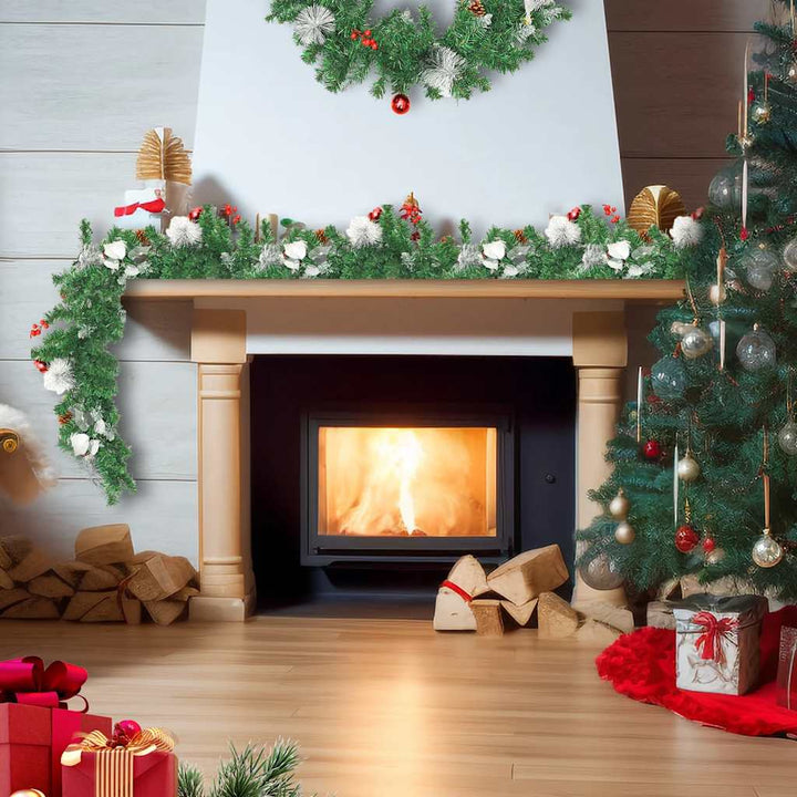Ghirlandă De Crăciun Cu Lumini Led, Verde, 2,7 M, Pvc