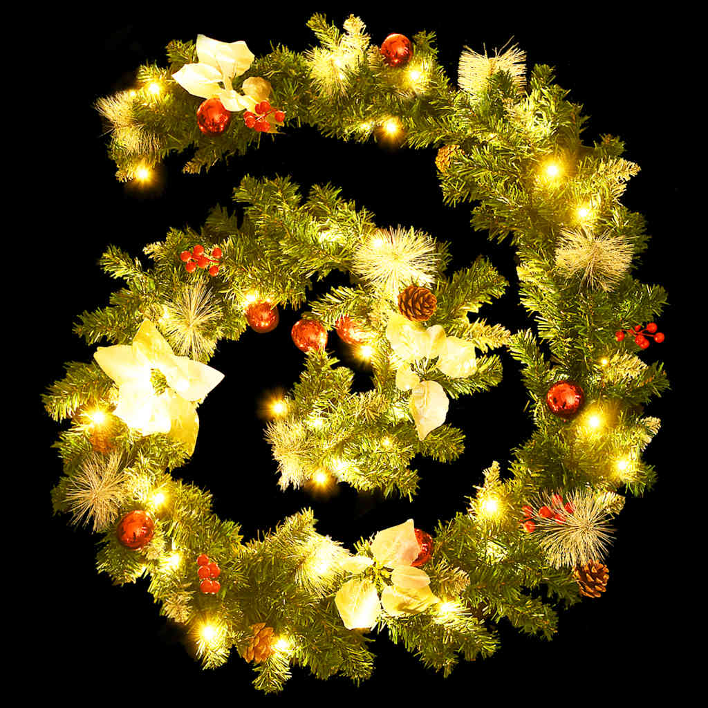 Ghirlandă De Crăciun Cu Lumini Led, Verde, 2,7 M, Pvc