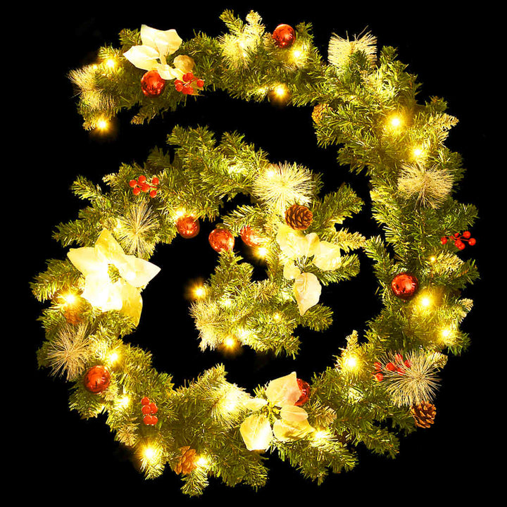 Ghirlandă De Crăciun Cu Lumini Led, Verde, 2,7 M, Pvc