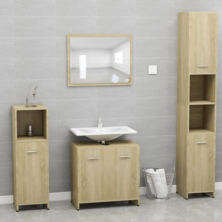 Dulap De Baie, Stejar Sonoma, 60X33X61 Cm, Lemn Prelucrat