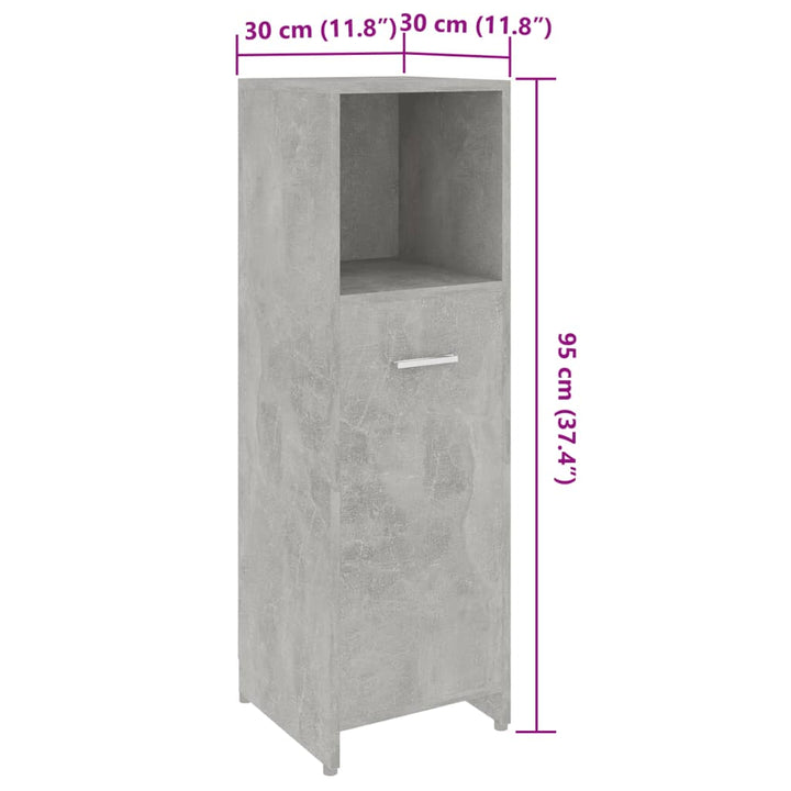 Dulap De Baie, , 30 X 30 X 95 Cm, Lemn Prelucrat