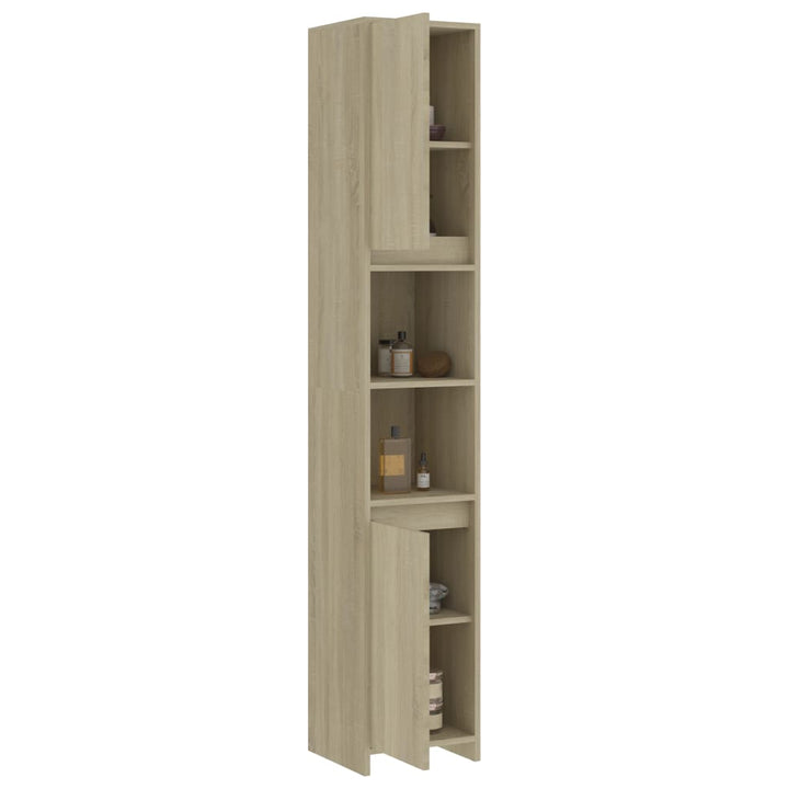 Dulap De Baie, Stejar Sonoma, 30X30X183,5 Cm, Lemn Prelucrat