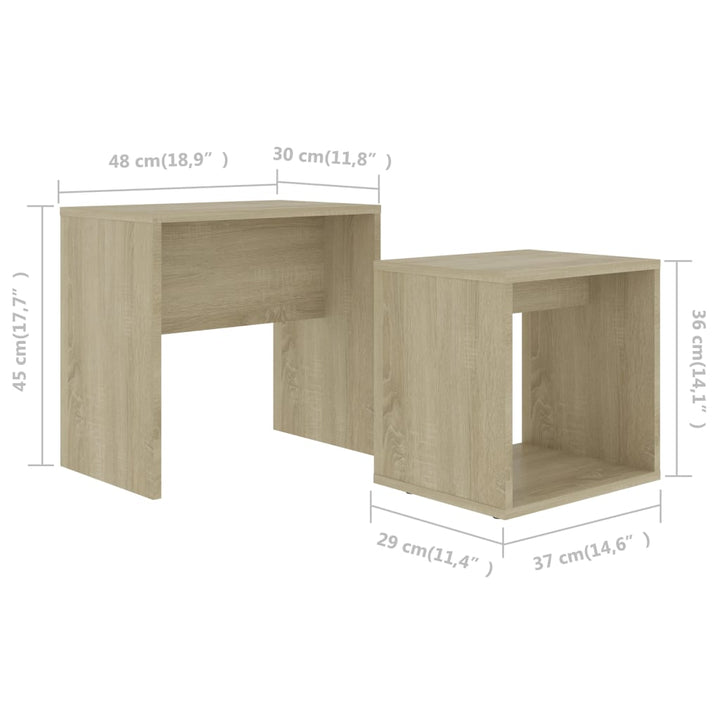 Set Măsuțe De Cafea, , 48X30X45 Cm, Lemn Prelucrat