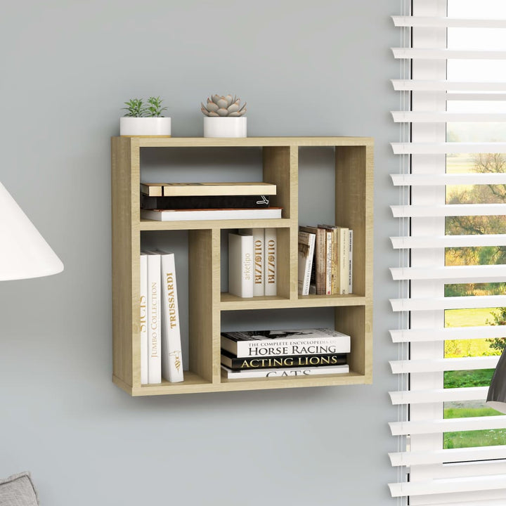 Raft De Perete Alb Extralucios 45,1X16X45,1 Cm Lemn Prelucrat