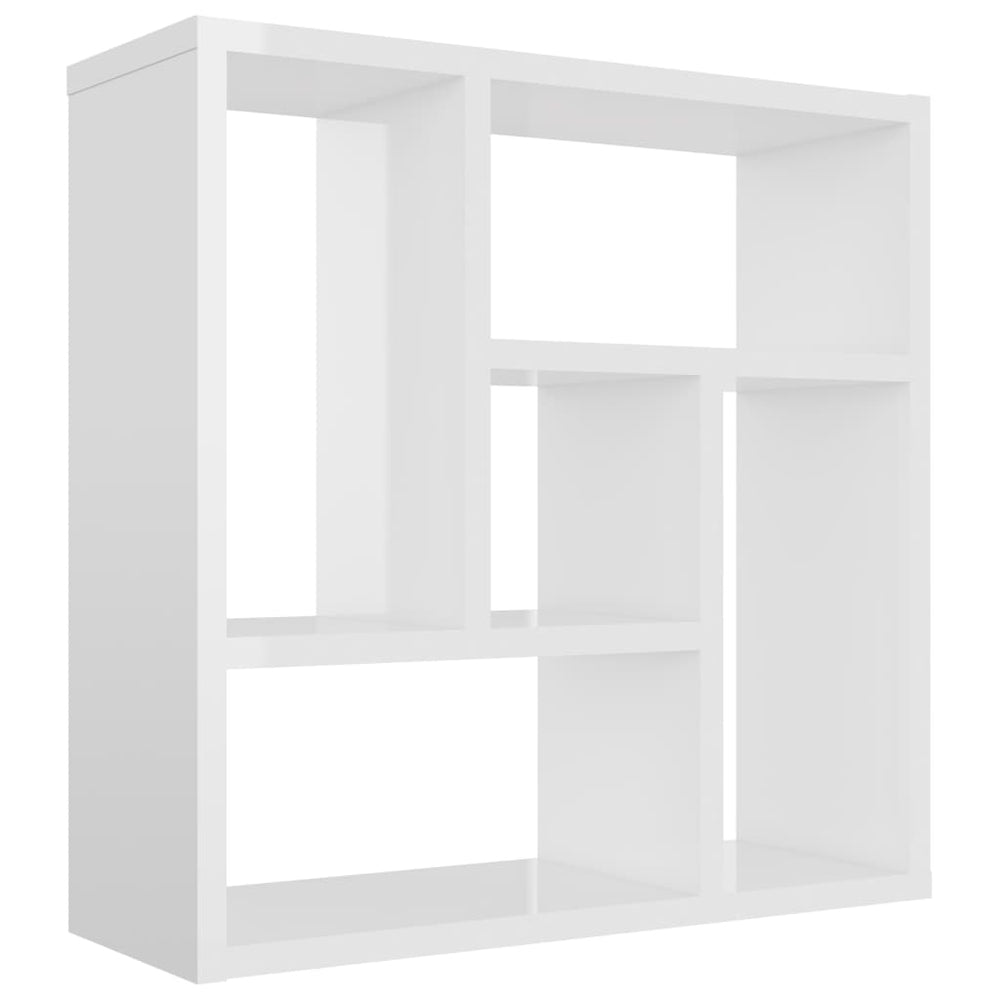 Raft De Perete Alb Extralucios 45,1X16X45,1 Cm Lemn Prelucrat