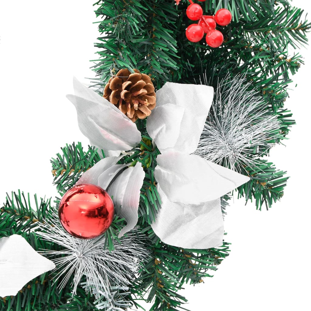 Coroniță De Crăciun Cu Becuri Led, Verde, 60 Cm, Pvc