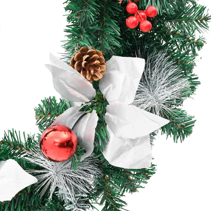 Coroniță De Crăciun Cu Becuri Led, Verde, 60 Cm, Pvc