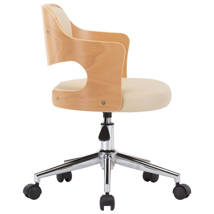 Scaune Pivotante De Masă, 2 Buc., , Lemn Curbat & Piele Eco