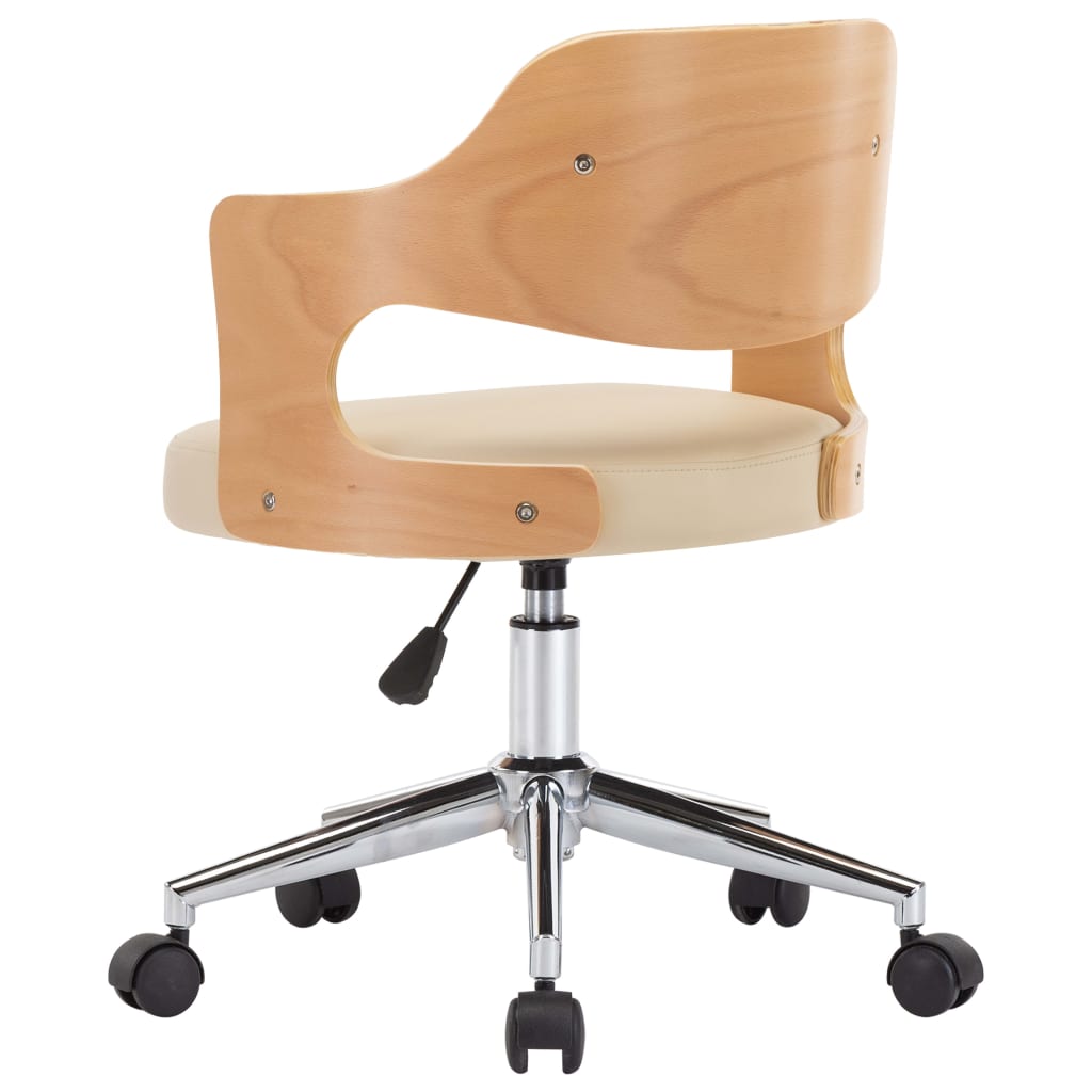 Scaune Pivotante De Masă, 2 Buc., , Lemn Curbat & Piele Eco