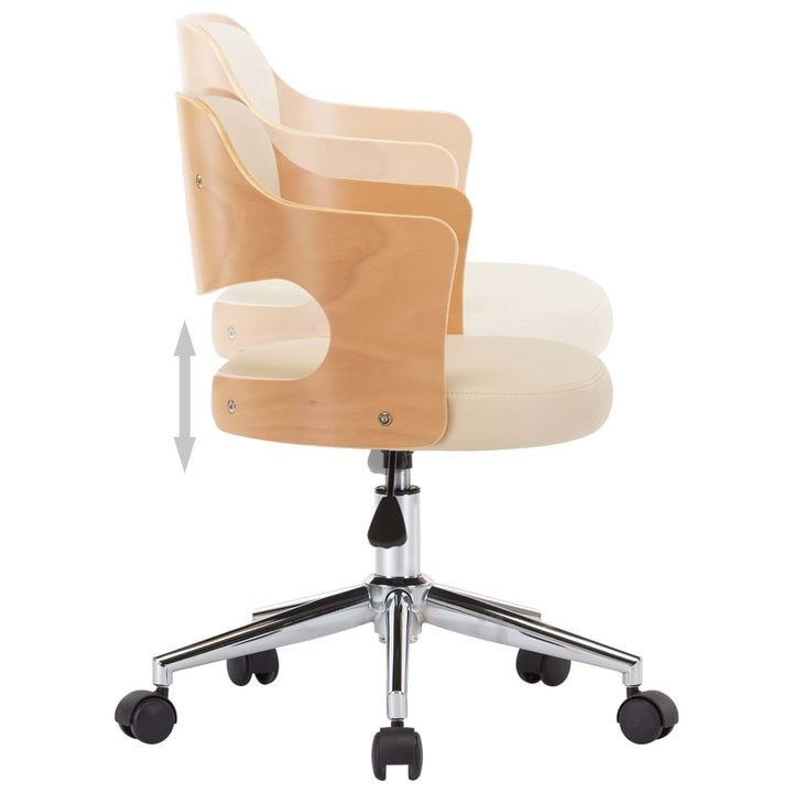 Scaune Pivotante De Masă, 2 Buc., , Lemn Curbat & Piele Eco