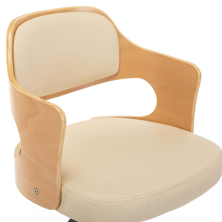 Scaune Pivotante De Masă, 2 Buc., , Lemn Curbat & Piele Eco