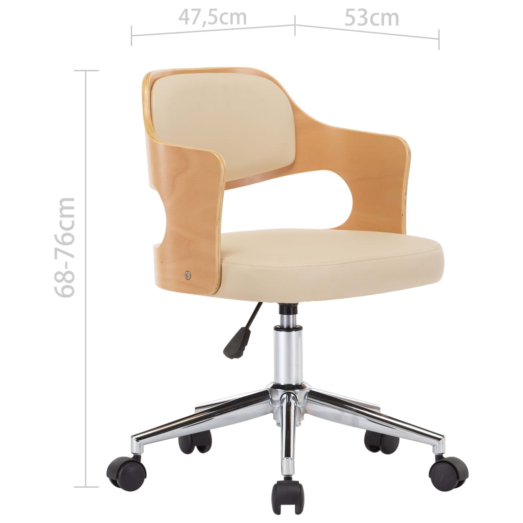 Scaune Pivotante De Masă, 2 Buc., , Lemn Curbat & Piele Eco
