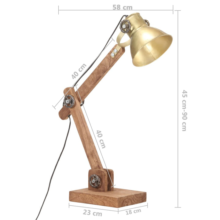 Lampă De Birou Industrială, Alamă, 58X18X90 Cm, E27, Rotund