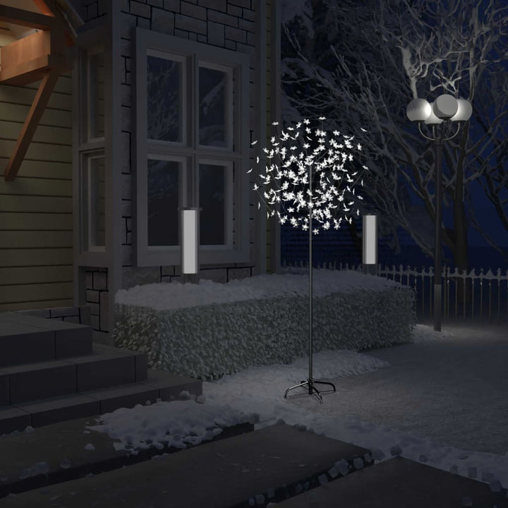 Pom Crăciun, 2000 Led-Uri Lumină Albastră Flori De Cireș
