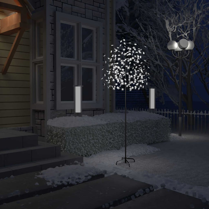 Pom Crăciun, 2000 Led-Uri Lumină Albastră Flori De Cireș